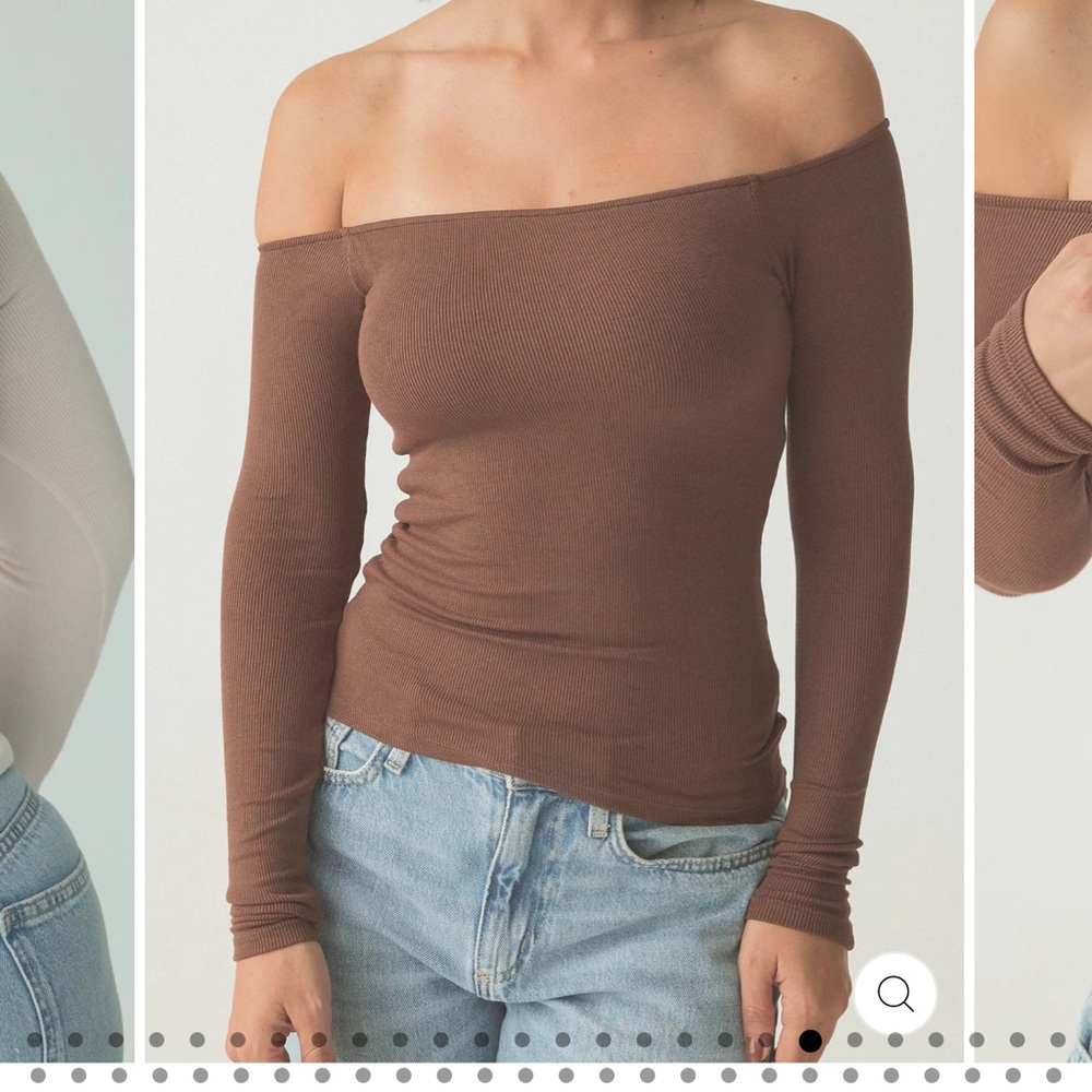 Elegant Brown Off-Shoulder Top